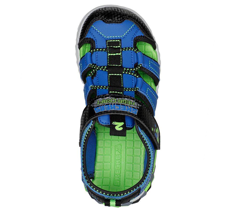 Boys's Skechers Mega-Splash 2.0 Sandals Black / Lime  USA |  6814-ACBUS
