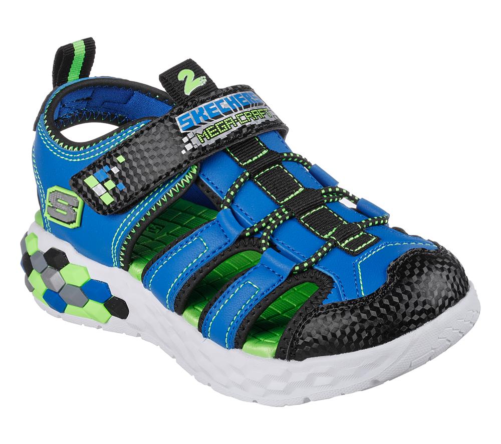 Boys's Skechers Mega-Splash 2.0 Sandals Black / Lime  USA |  6814-ACBUS