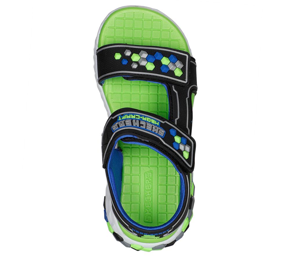 Boys's Skechers Mega-Splash 2.0 - Cuboshore Sandals Black / Lime  USA |  1759-PMQYT
