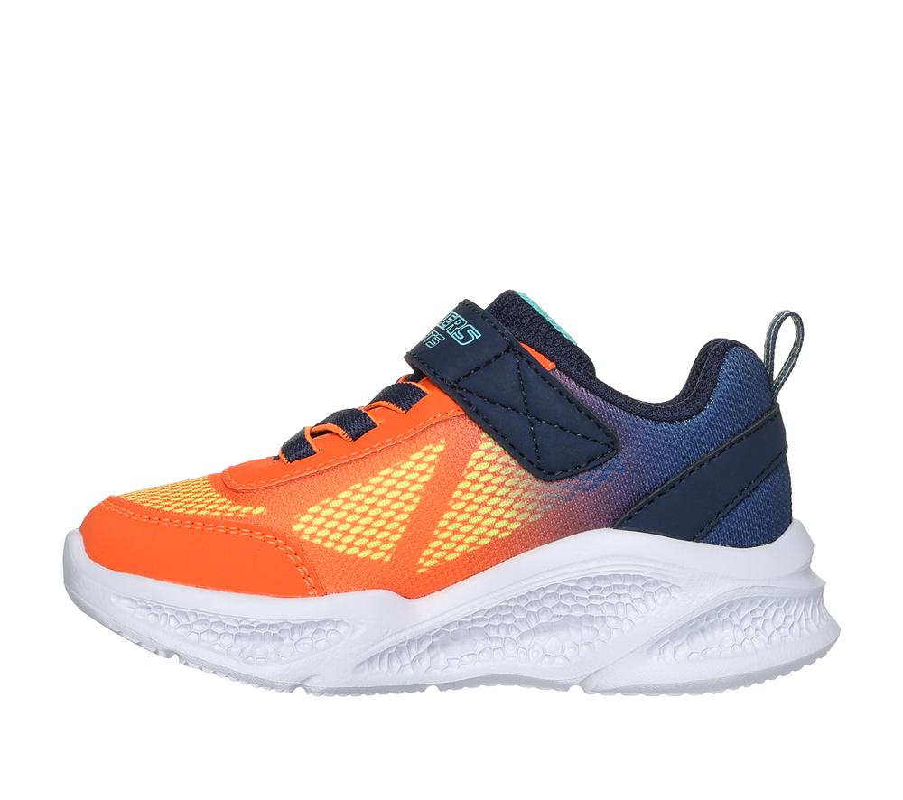 Boys's Skechers Meteor-Lights - Krendox Light Up Sneakers Navy / Orange  USA |  9856-LRQYK