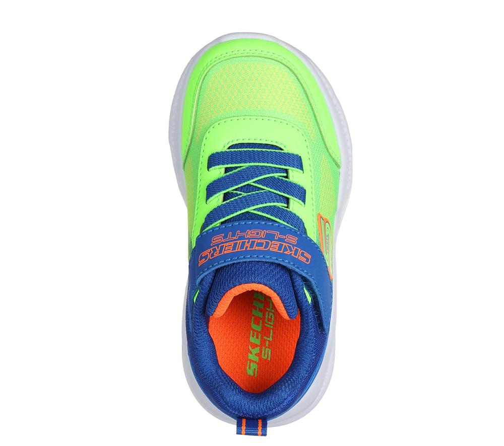 Boys's Skechers Meteor-Lights - Krendox Light Up Sneakers Blue / Lime  USA |  4806-SHNYP