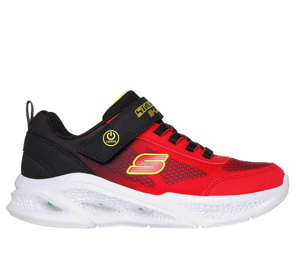 Boys\'s Skechers Meteor-Lights - Krendox Slip On Shoes Red / Black  USA |  1304-YJECQ