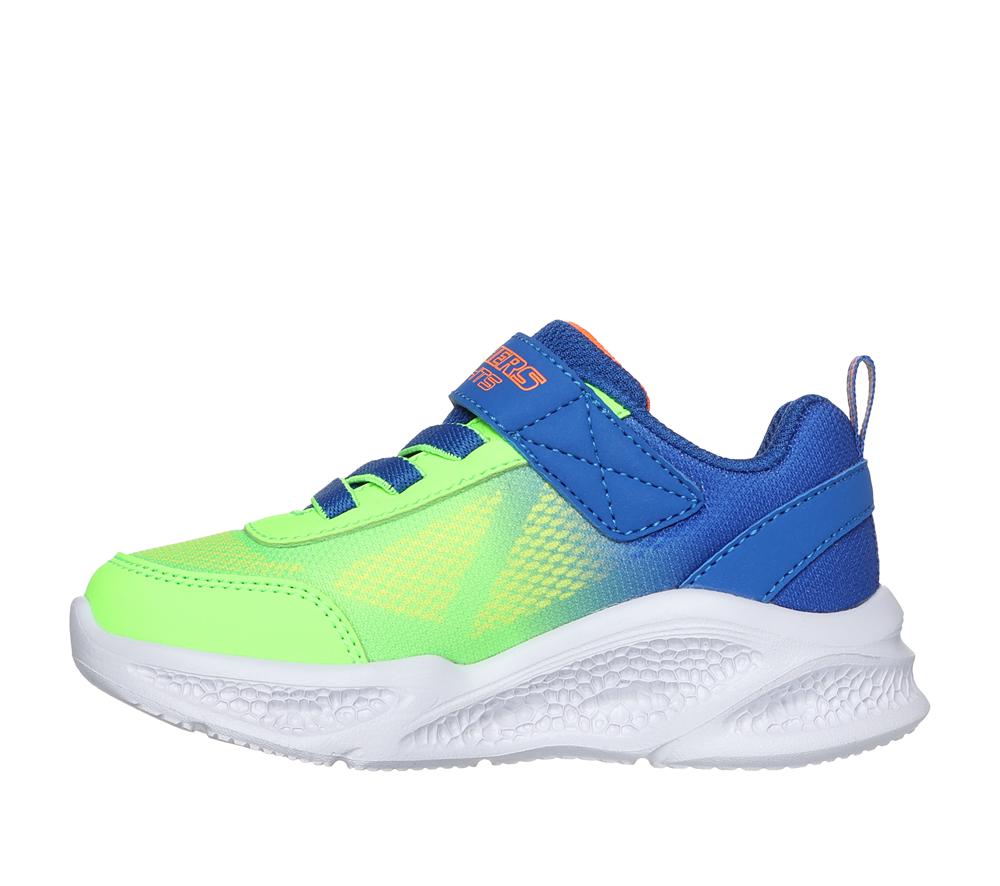 Boys's Skechers Meteor-Lights - Krendox Sneakers Blue / Lime  USA |  5901-BHQMI
