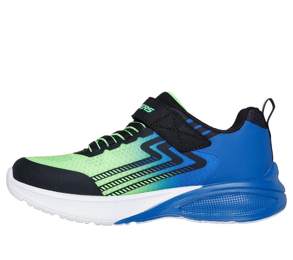 Boys's Skechers Microscope Max Advance Slip On Shoes Black / Lime  USA |  8043-ESNAZ