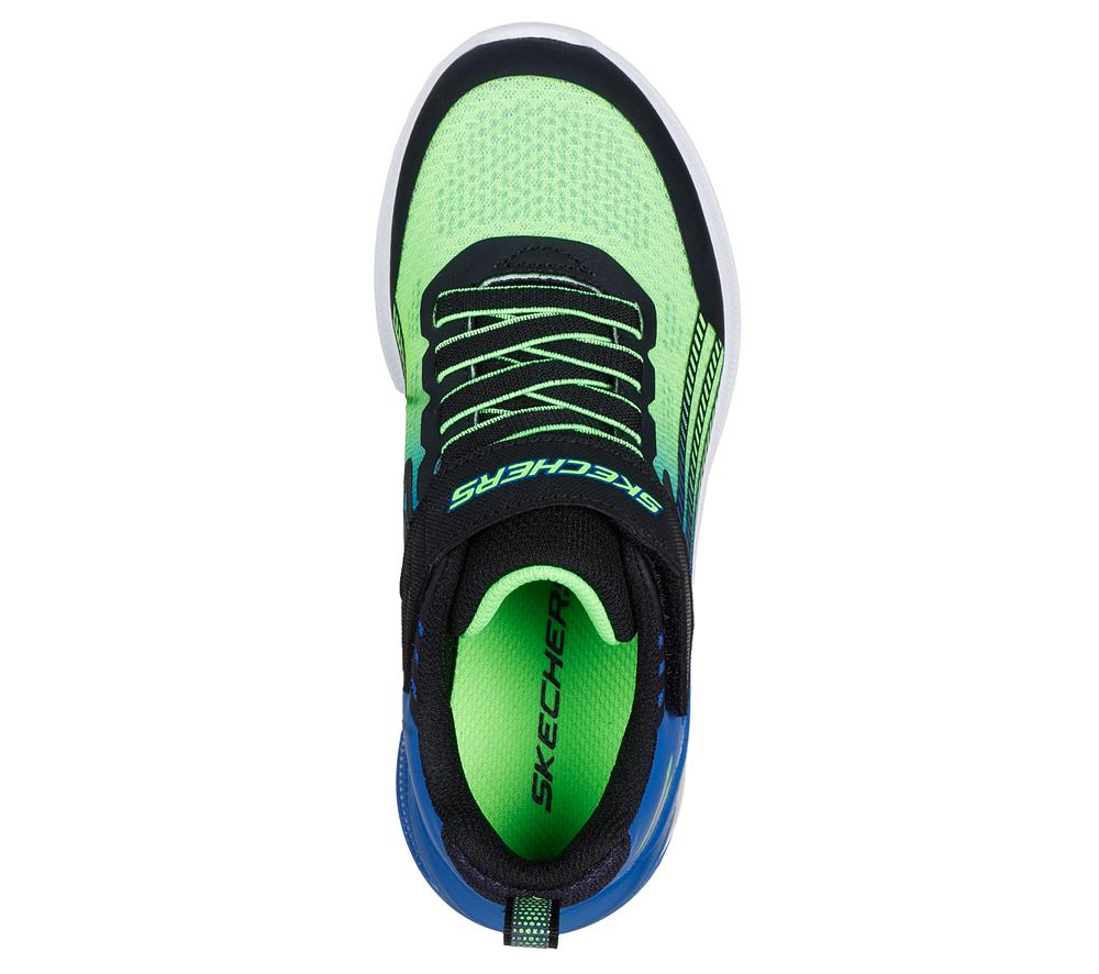Boys's Skechers Microscope Max Advance Sneakers Black / Lime  USA |  3678-JOIST