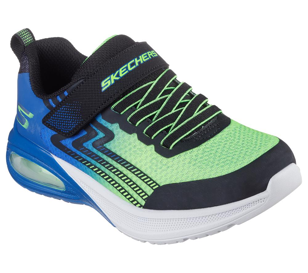 Boys's Skechers Microscope Max Advance Sneakers Black / Lime  USA |  3678-JOIST