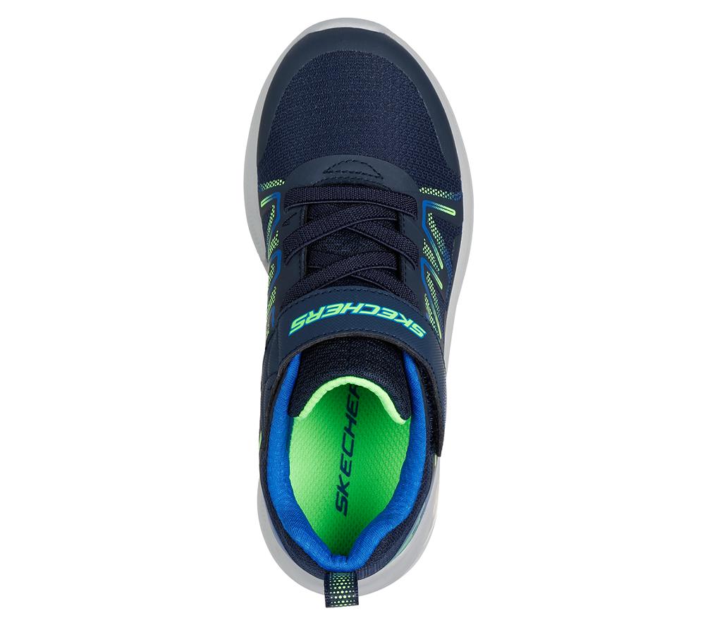 Boys's Skechers Microscope Max Advance - Speker Sneakers Navy / Lime  USA |  9584-LDQNW