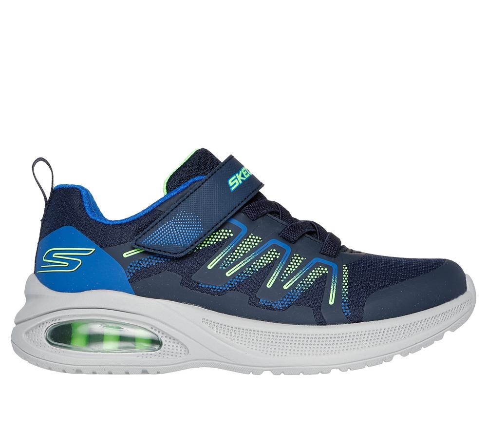 Boys\'s Skechers Microscope Max Advance - Speker Sneakers Navy / Lime  USA |  9584-LDQNW