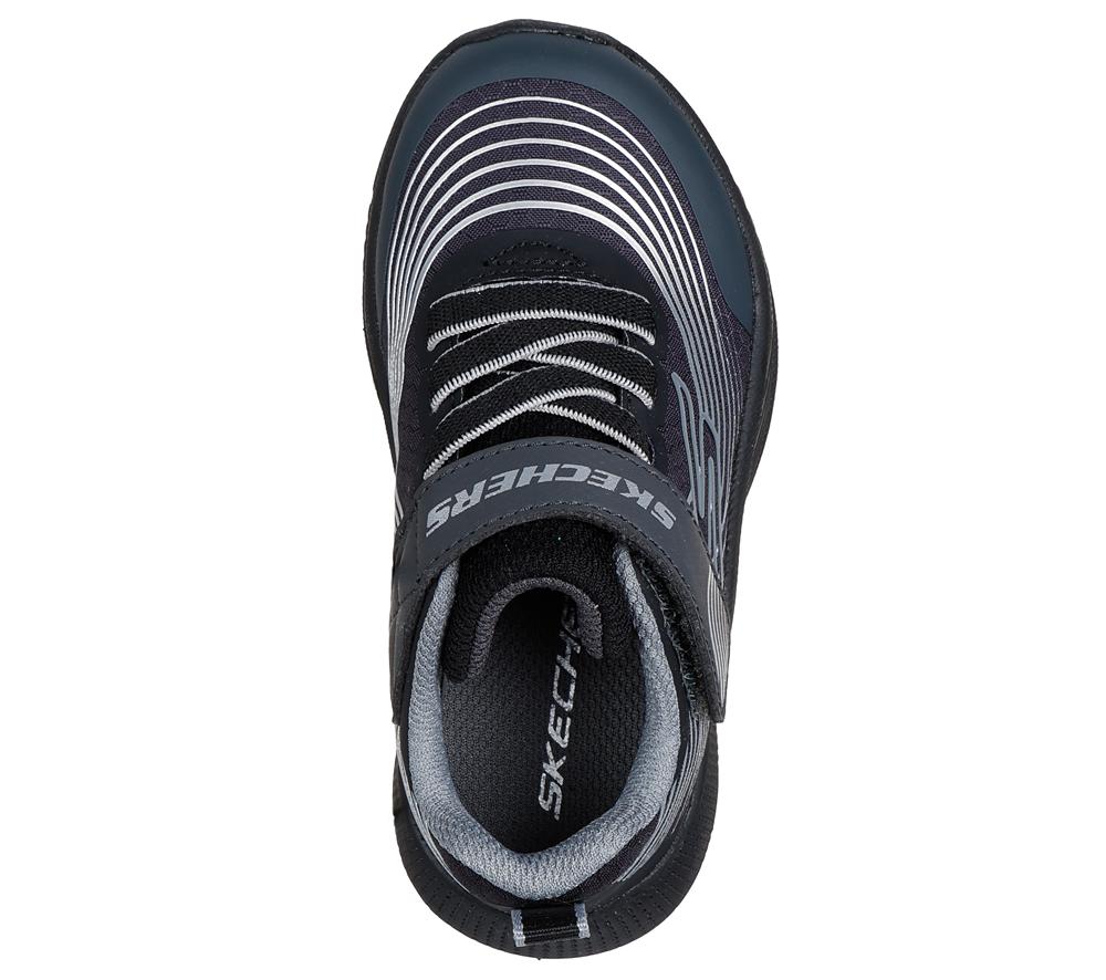 Boys's Skechers Microspec Advance Slip On Shoes Black / Silver  USA |  3251-CEBFK