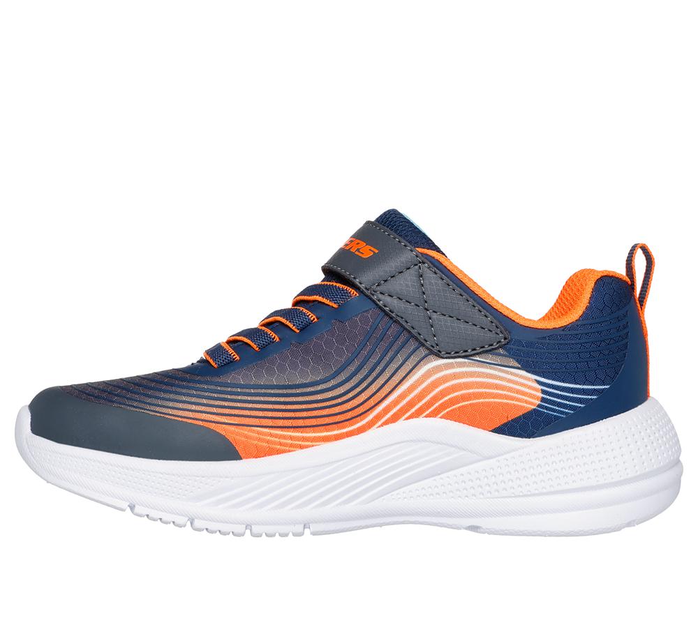 Boys's Skechers Microspec Advance Slip On Shoes Navy / Orange  USA |  1235-LEDRW