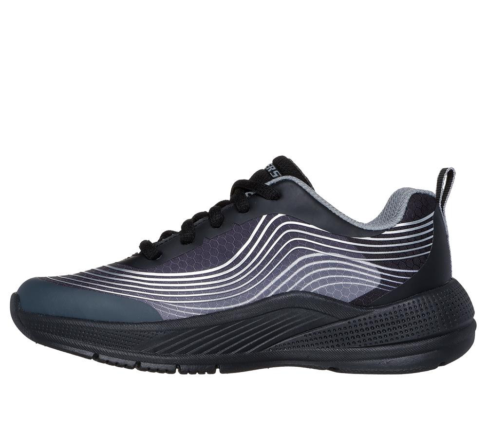 Boys's Skechers Microspec Advance - Revconix Lace Up Shoes Black / Silver  USA |  2740-NPTVF