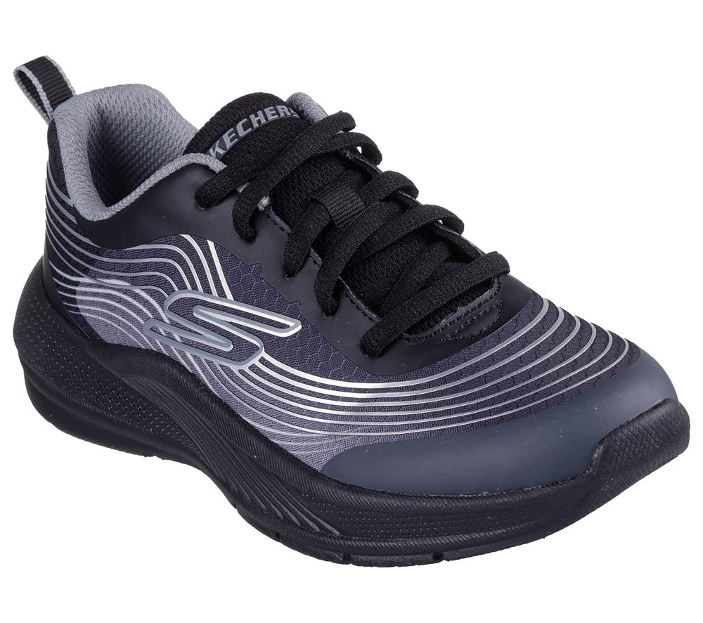 Boys's Skechers Microspec Advance - Revconix Lace Up Shoes Black / Silver  USA |  2740-NPTVF