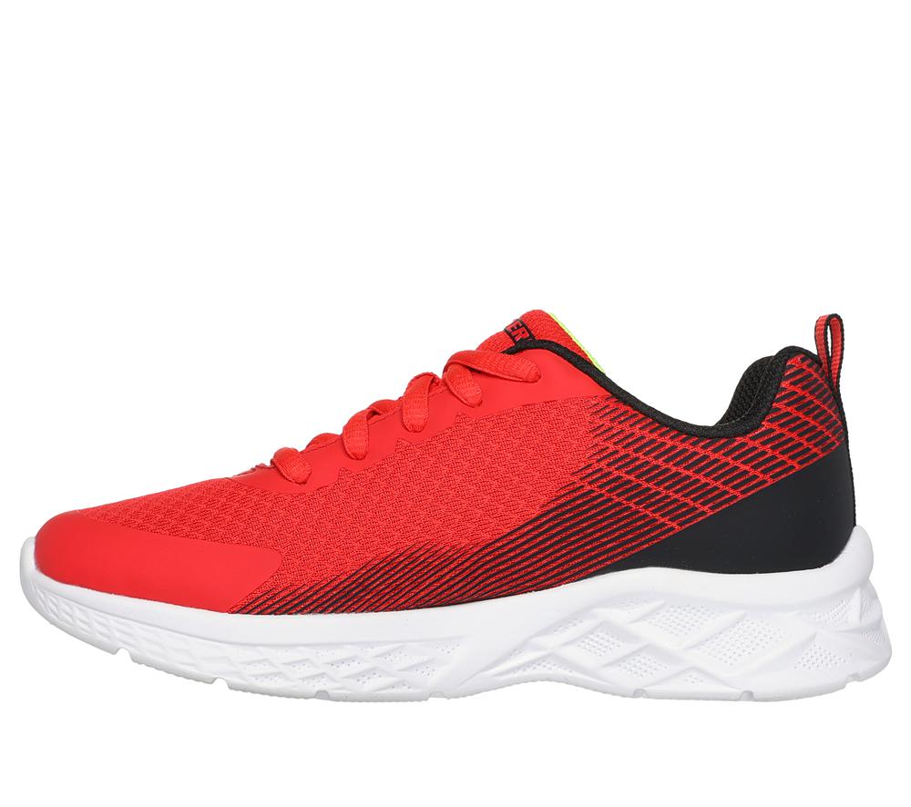 Boys's Skechers Microspec II - Vovrix Lace Up Shoes Red / Black  USA |  9346-MVGWA