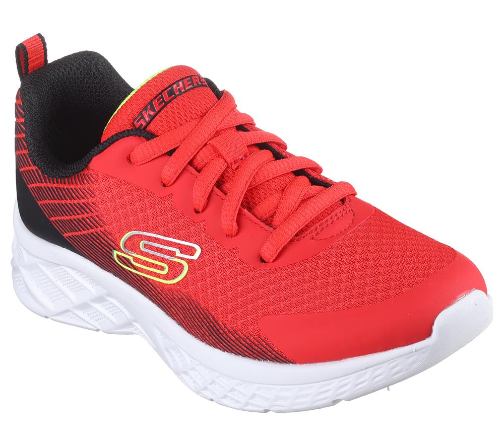 Boys's Skechers Microspec II - Vovrix Lace Up Shoes Red / Black  USA |  9346-MVGWA