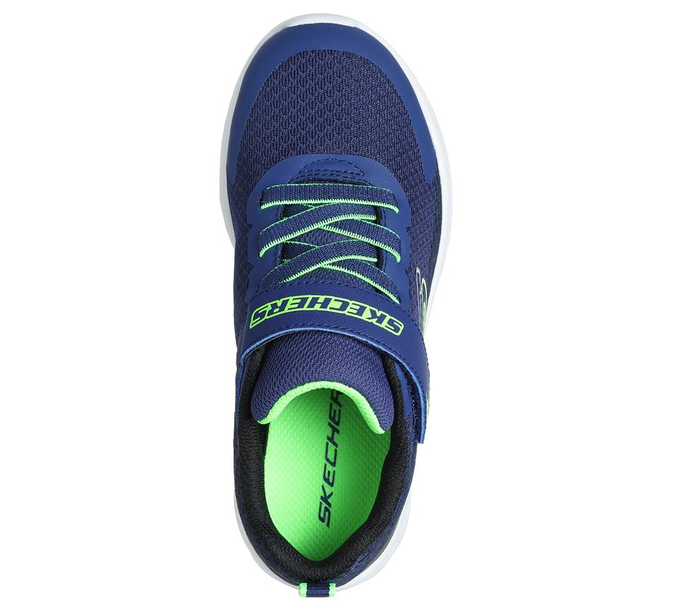 Boys's Skechers Microspec II - Zovrix Sneakers Navy / Black / Lime  USA |  6104-OSADV