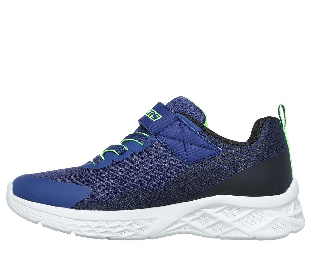 Boys's Skechers Microspec II - Zovrix Sneakers Navy / Black / Lime  USA |  6104-OSADV