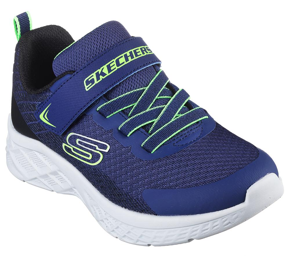 Boys's Skechers Microspec II - Zovrix Sneakers Navy / Black / Lime  USA |  6104-OSADV
