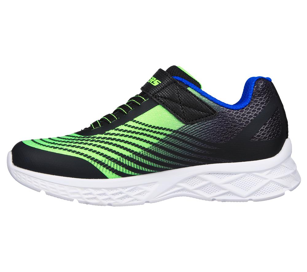 Boys's Skechers Microspec Max II Slip On Shoes Black / Lime  USA |  8674-GMENH
