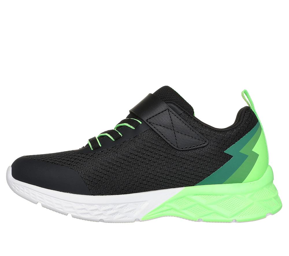 Boys's Skechers Microspec Max II - Vodrox Sneakers Black / Lime  USA |  3728-WDYCE