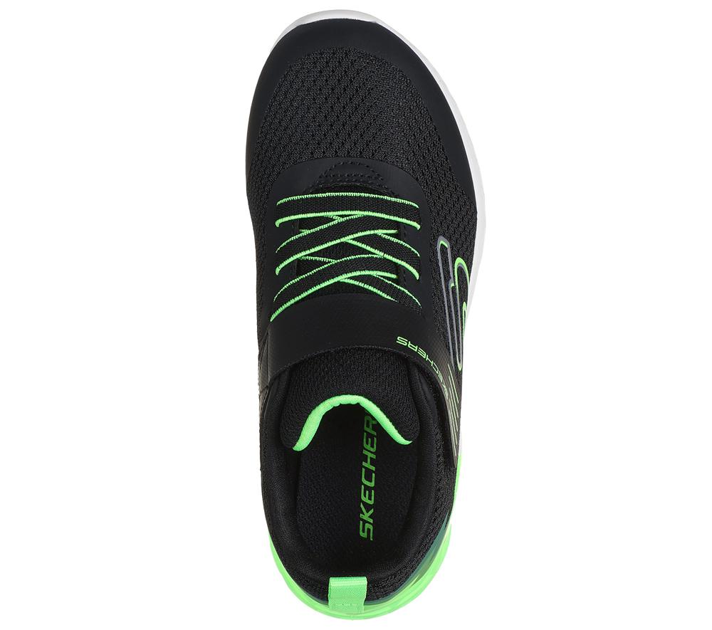 Boys's Skechers Microspec Max II - Vodrox Slip On Shoes Black / Lime  USA |  0351-XUQLK