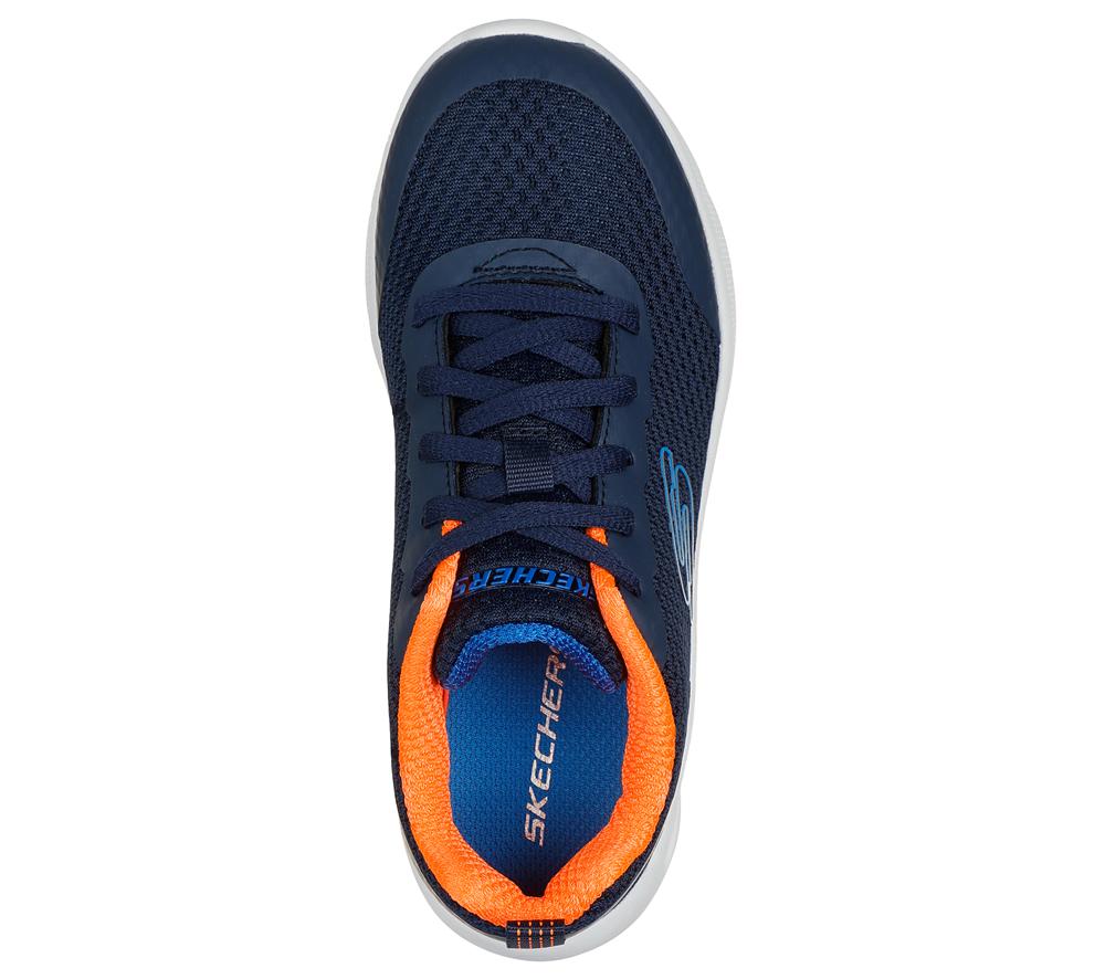 Boys's Skechers Microspec Max - Kaptix Lace Up Shoes Navy / Orange  USA |  3612-RAWYU