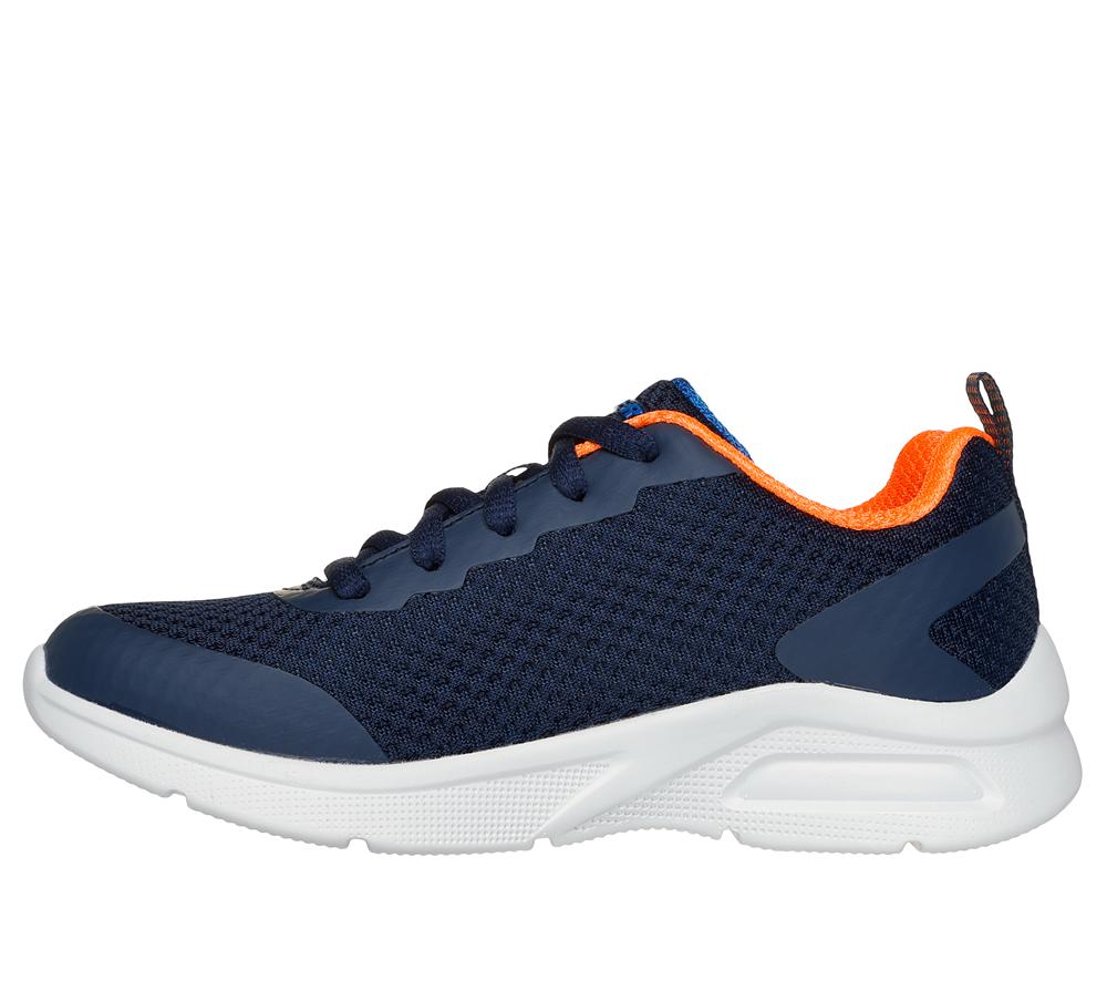 Boys's Skechers Microspec Max - Kaptix Lace Up Shoes Navy / Orange  USA |  3612-RAWYU
