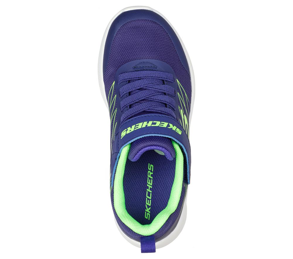 Boys's Skechers Microspec - Texlor Sneakers Navy / Lime  USA |  2163-QXLTM