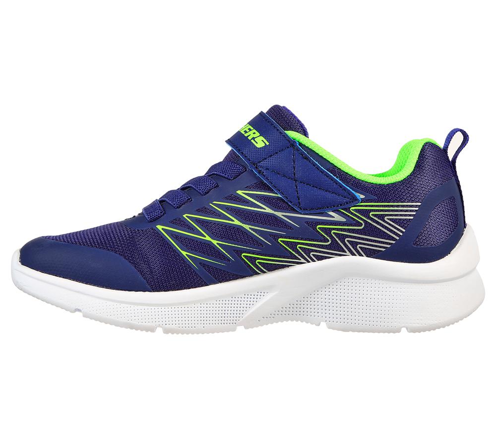 Boys's Skechers Microspec - Texlor Sneakers Navy / Lime  USA |  2163-QXLTM