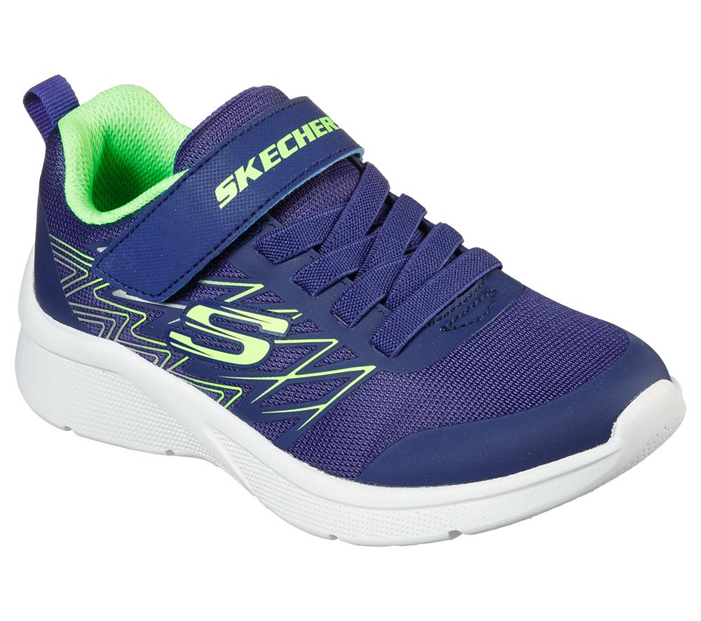 Boys's Skechers Microspec - Texlor Sneakers Navy / Lime  USA |  2163-QXLTM