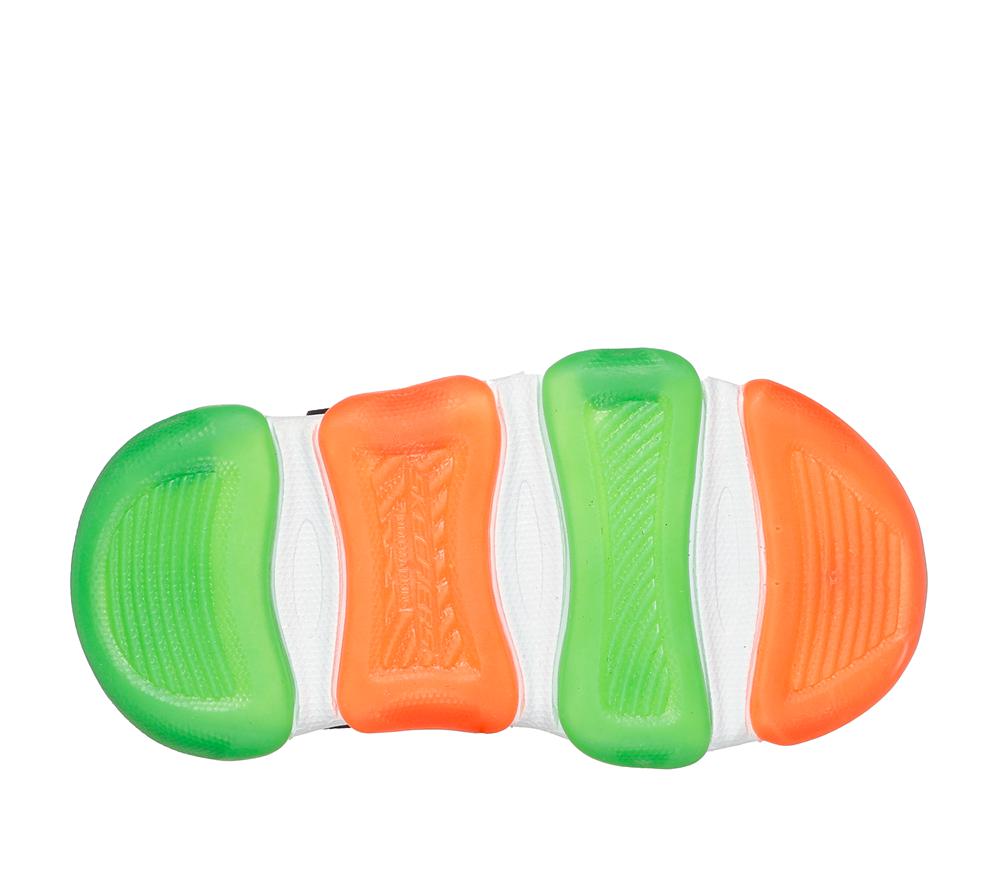 Boys's Skechers Mighty Glow 2.0 - Dino-Bolt Light Up Sneakers Black / Orange  USA |  3892-DVSYH