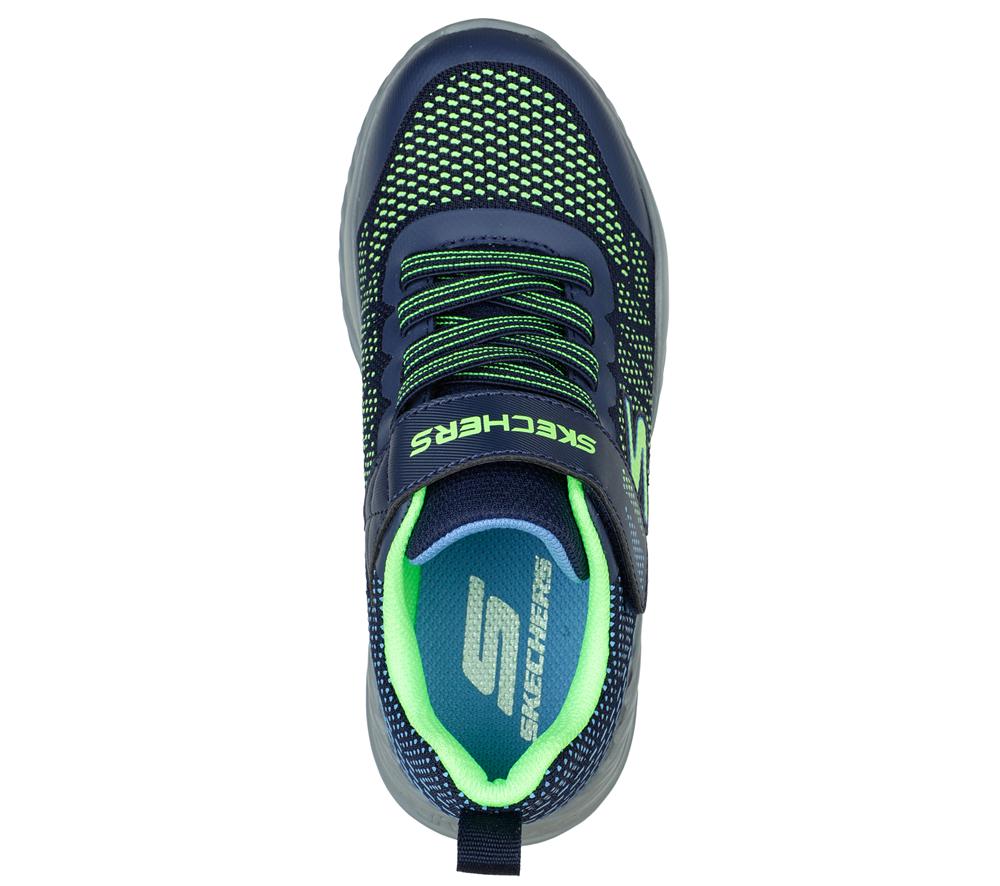 Boys's Skechers Nitro Sprint - Karvo Sneakers Navy / Lime  USA |  4920-BDVKX