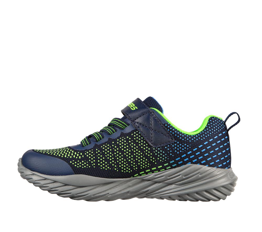 Boys's Skechers Nitro Sprint - Karvo Sneakers Navy / Lime  USA |  4920-BDVKX
