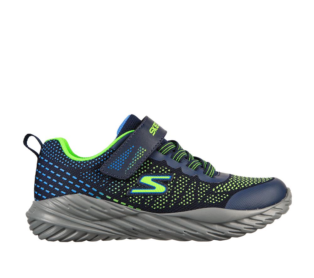 Boys\'s Skechers Nitro Sprint - Karvo Sneakers Navy / Lime  USA |  4920-BDVKX