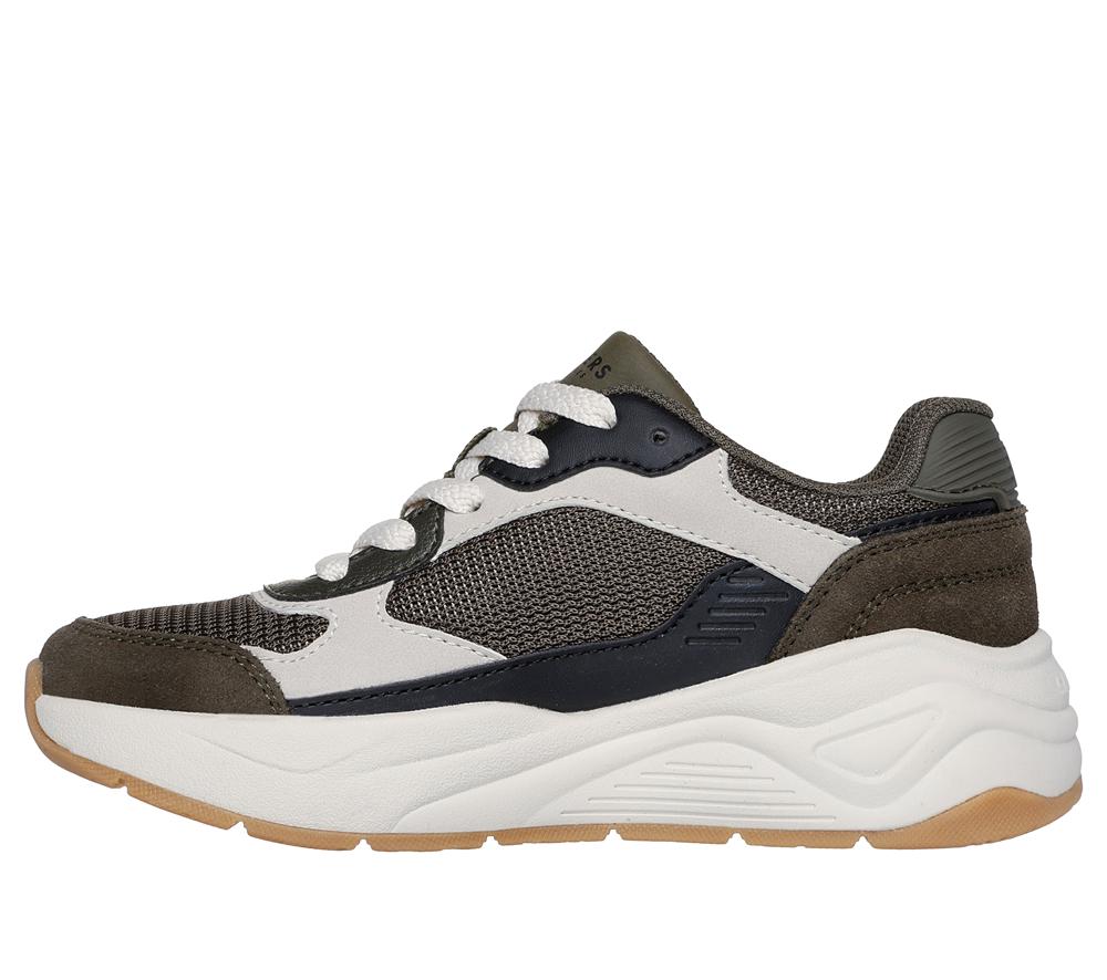 Boys's Skechers Nova Jogger - Chroma Classic Sneakers Olive / Natural  USA |  0924-ZAIDX