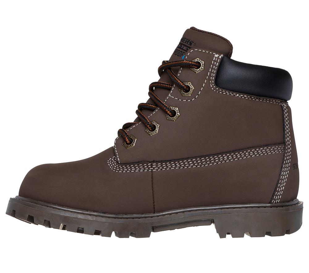 Boys's Skechers Power Reach - Hydro-Tread Lace Up Shoes Dark Brown  USA |  0983-ZIVMK