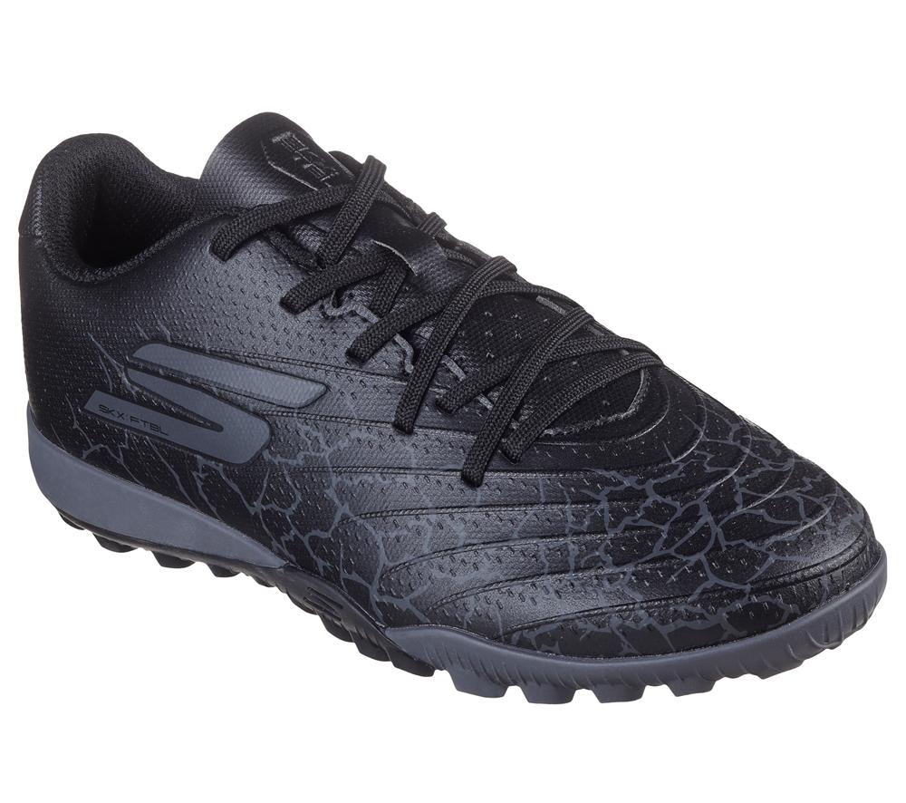 Boys's Skechers SKX_1.5 Jr Youth TF Sneakers Black / Silver  USA |  0198-DTXPQ