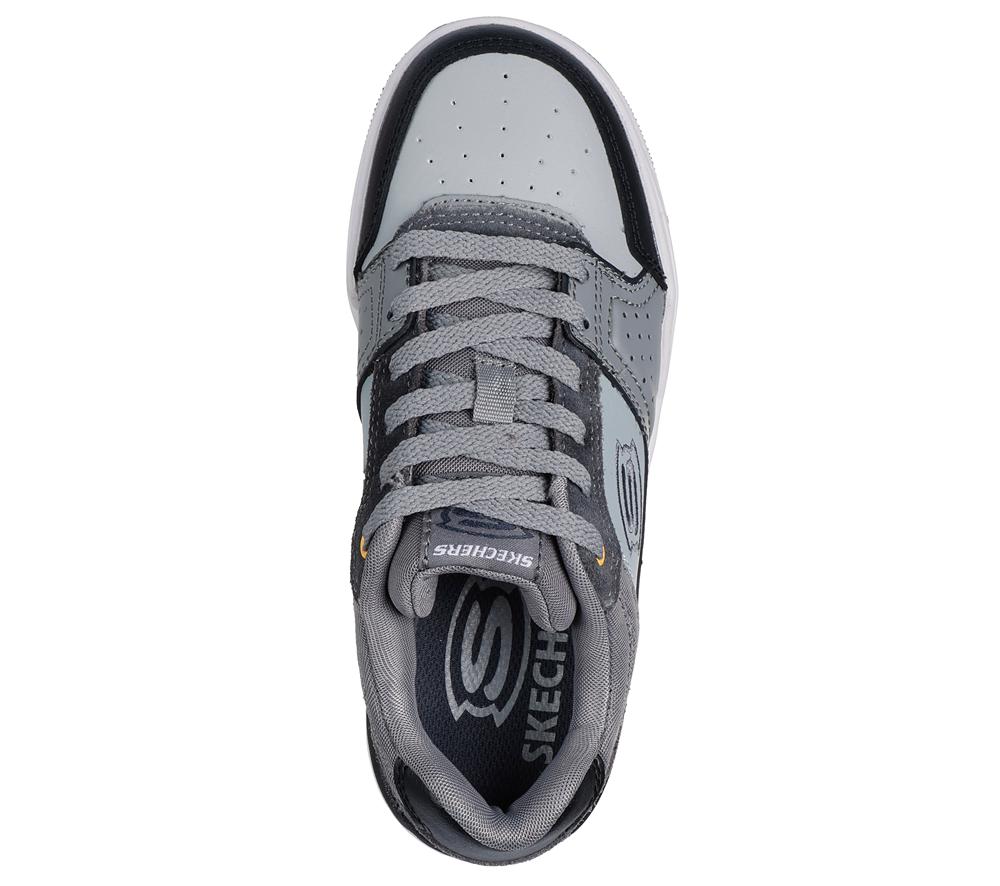Boys's Skechers SKX-228 Lace Up Shoes Grey / Black  USA |  9043-ROMTX