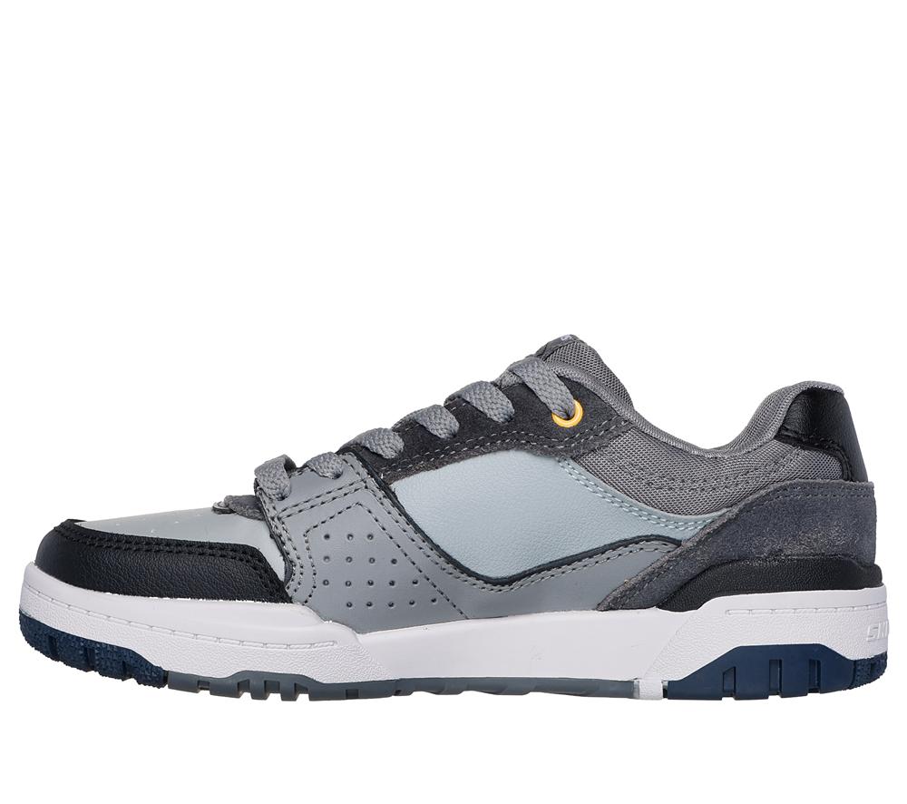 Boys's Skechers SKX-228 Lace Up Shoes Grey / Black  USA |  9043-ROMTX