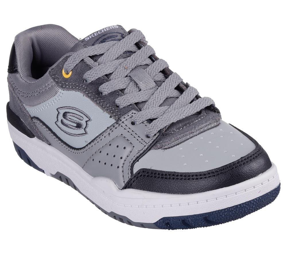 Boys's Skechers SKX-228 Lace Up Shoes Grey / Black  USA |  9043-ROMTX