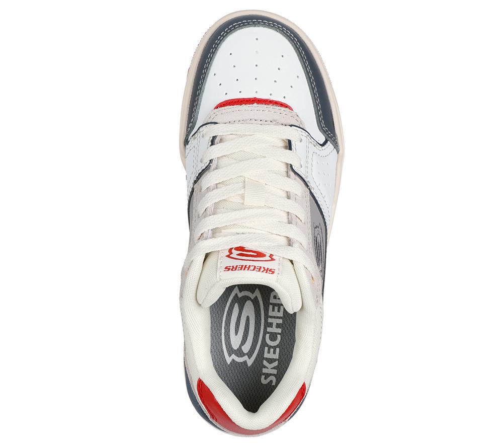 Boys's Skechers SKX-228 Lace Up Shoes White / Red  USA |  6105-OPWNQ