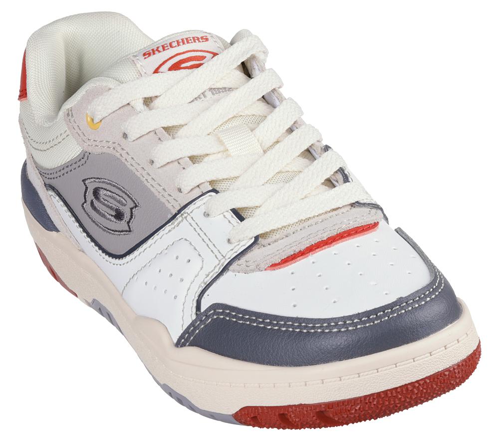 Boys's Skechers SKX-228 Lace Up Shoes White / Red  USA |  6105-OPWNQ