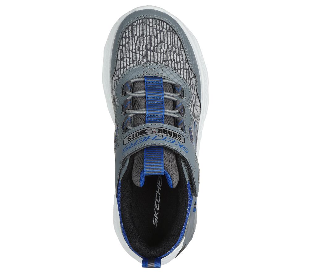 Boys's Skechers S-Lights: Creature-Lights Slip On Shoes Charcoal / Blue  USA |  4781-JYOHU
