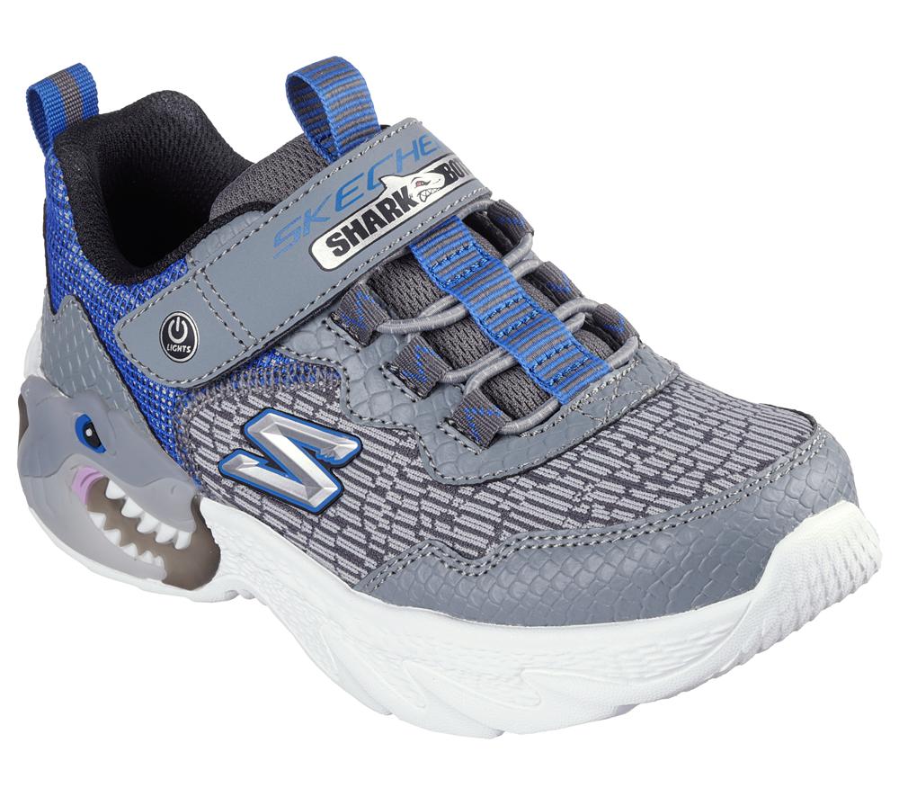 Boys's Skechers S-Lights: Creature-Lights Slip On Shoes Charcoal / Blue  USA |  4781-JYOHU