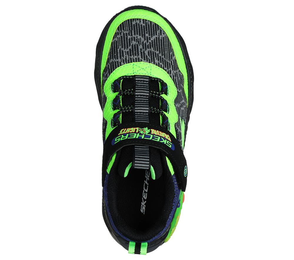 Boys's Skechers S-Lights: Creature-Lights Sneakers Black / Lime  USA |  4639-GBMTW