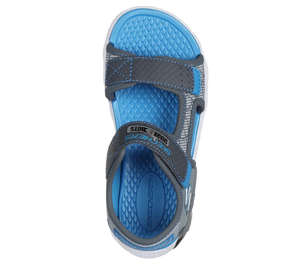 Boys's Skechers S-Lights: Creature-Splash Sandals Charcoal / Blue  USA |  8921-KNYOX