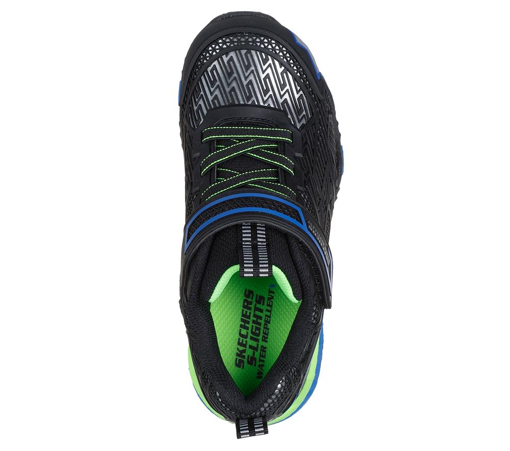 Boys's Skechers S-Lights: Hydro Lights - Heat-Tread Light Up Sneakers Black / Blue  USA |  7243-ZBXJM