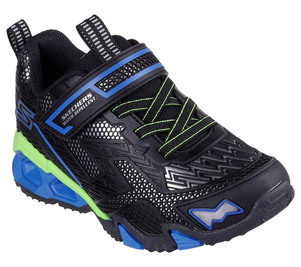 Boys's Skechers S-Lights: Hydro Lights - Heat-Tread Light Up Sneakers Black / Blue  USA |  7243-ZBXJM