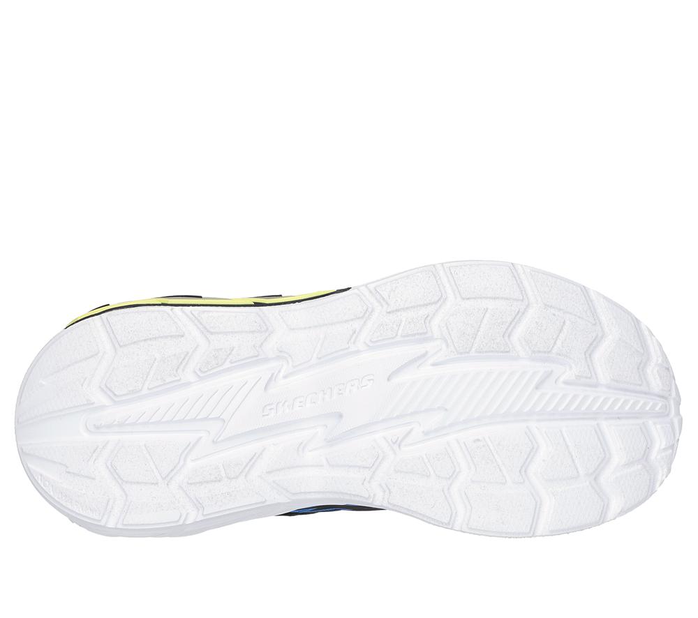 Boys's Skechers S-Lights: Light Storm 2.0 - Bolt-Brights Slip On Shoes Black / Blue  USA |  3764-JVSRD
