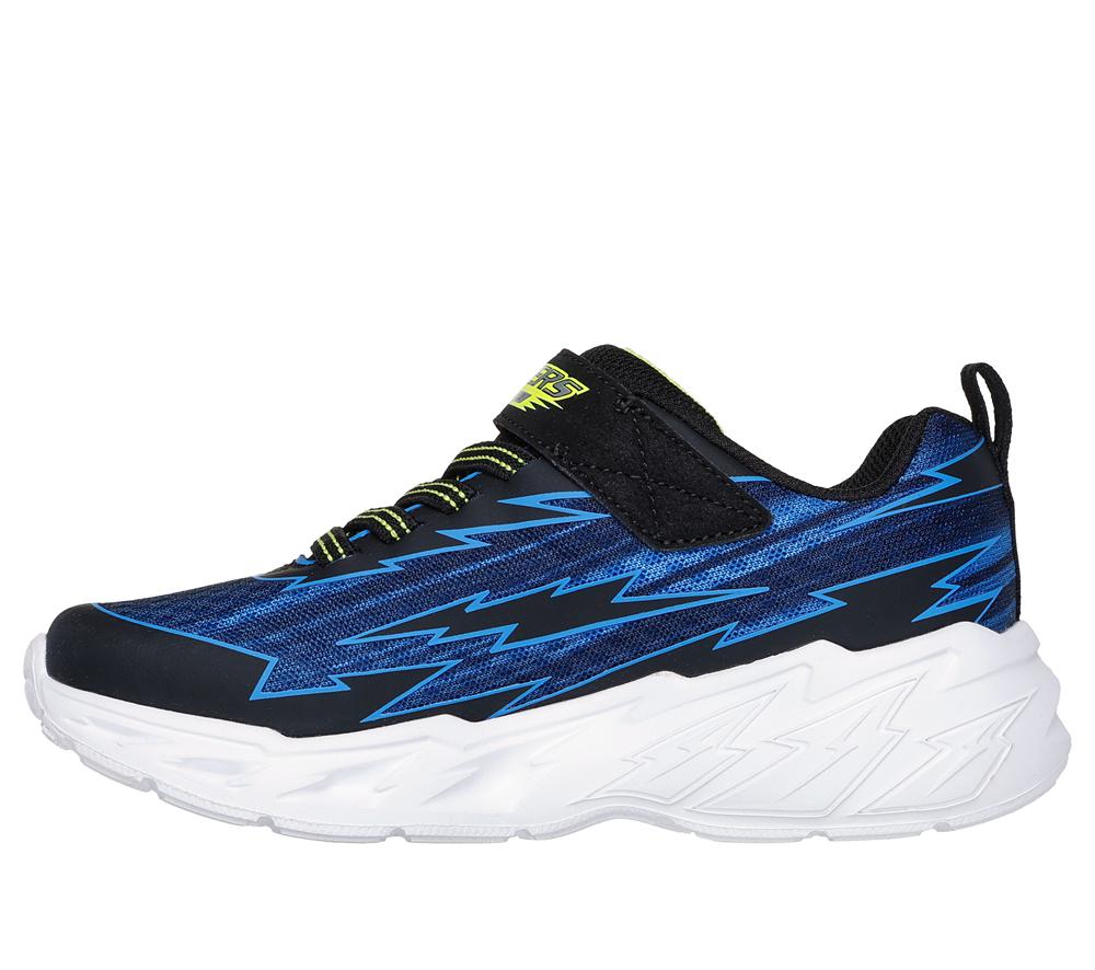 Boys's Skechers S-Lights: Light Storm 2.0 - Bolt-Brights Light Up Sneakers Black / Blue  USA |  0857-TOSCX