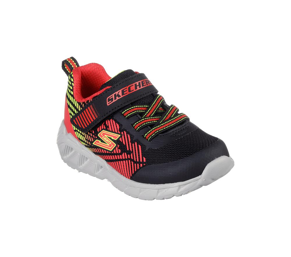 Boys's Skechers S-Lights: Magna-Lights - Grux Sneakers Black / Red  USA |  2695-XOVCP